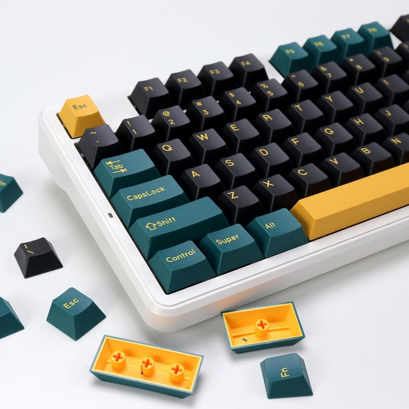KBDiy MarrsGreen PBT Double Shot Keycap Set,176 Keys Dark Green Custom Key Cap Keycaps 60 Percent Cherry Profile Keycaps for 61/64/68/84/87/100/104/108 Mechanical Keyboard - Image 1